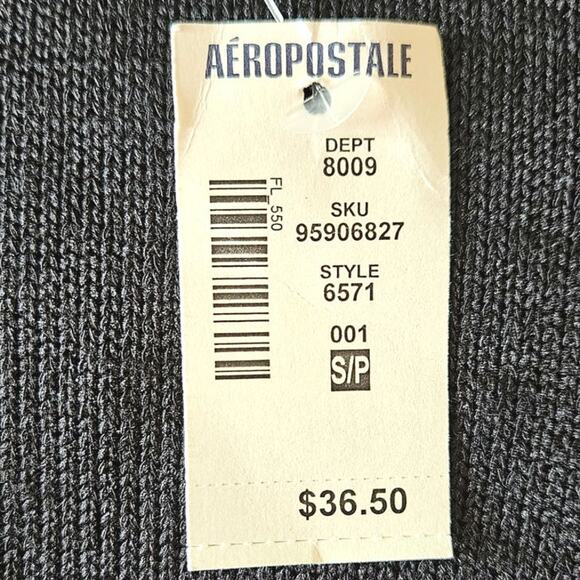 NEW! Aeropostale Women's Crochet Back Long Sleeve Shirt Black Small - Picture 6 of 9